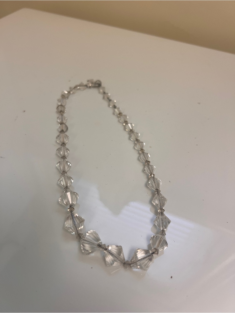 Clear Crystal Bead Necklace - Elegant Women’s Jewelry
